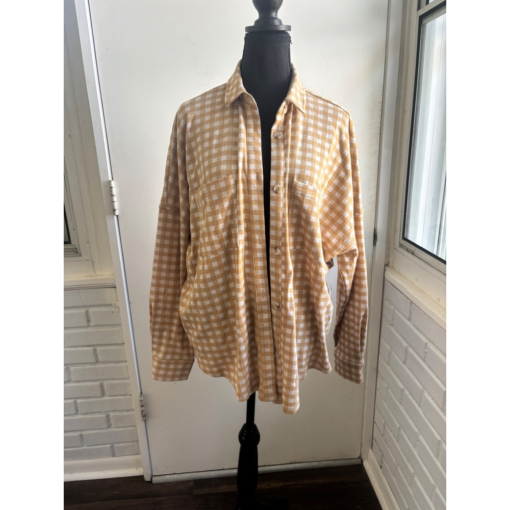 12th Tribe New With Tags Gingham Shacket M/L boho equestrian festival layered